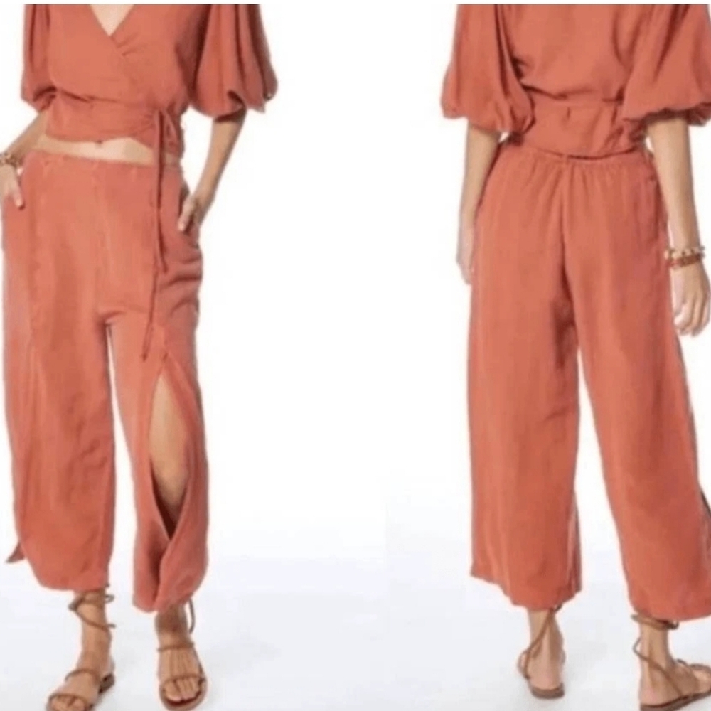 Women's Young Fabulous & Broke linen/rayon flowy pants size M. NWT